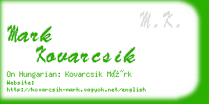 mark kovarcsik business card